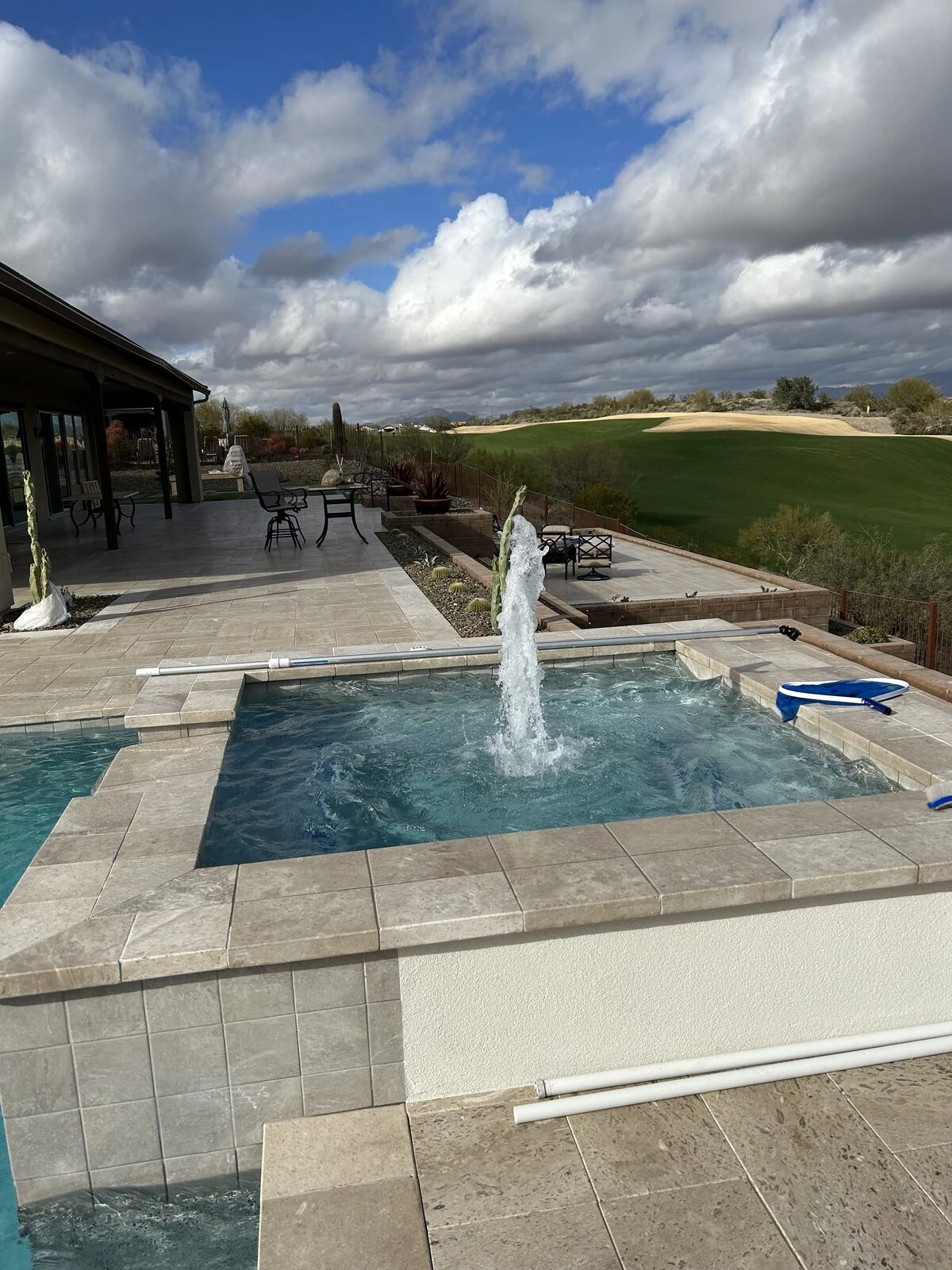 Custom pool and spa backyard build by Sun America Pools & Spas in Phoenix, AZ